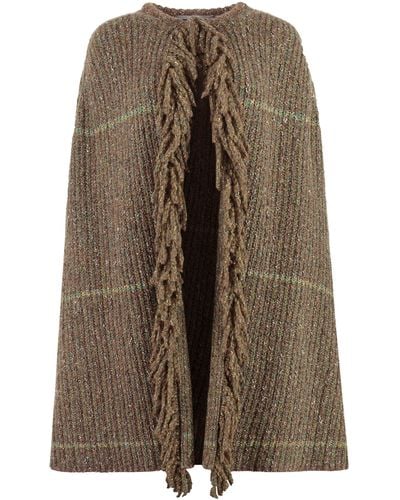 Stella McCartney Knitted Cape Coat - Brown