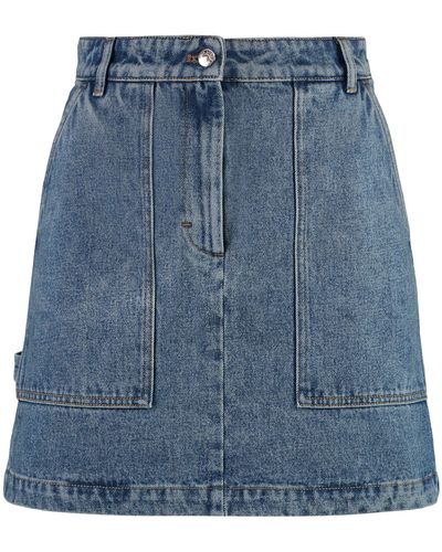 Maison Kitsuné Denim Mini Skirt - Blue