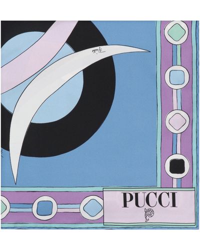 Emilio Pucci Foulard in seta stampata - Blu