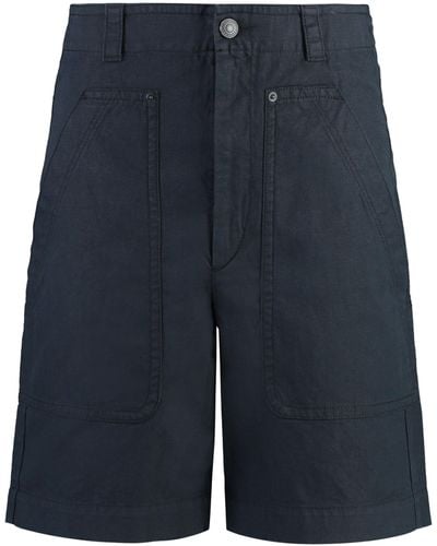 Isabel Marant Kilano Cotton And Linen Bermuda-Shorts - Blue