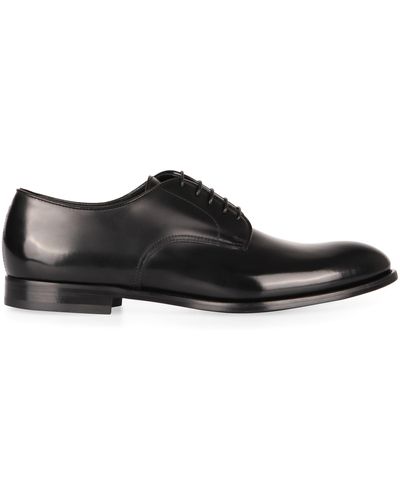 Doucal's Smooth Leather Lace-up Shoes - Black