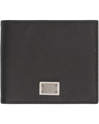 Dolce & Gabbana Leather Flap-over Wallet - Black