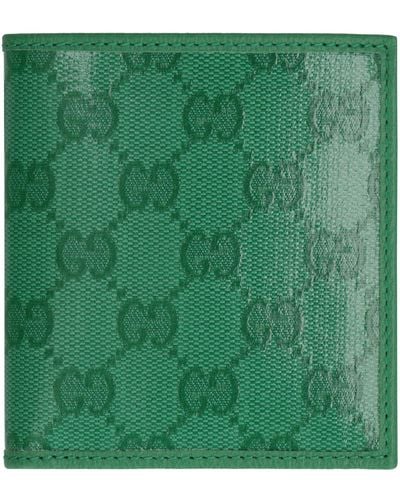 Gucci Portafoglio Bi-fold in tessuto - Verde