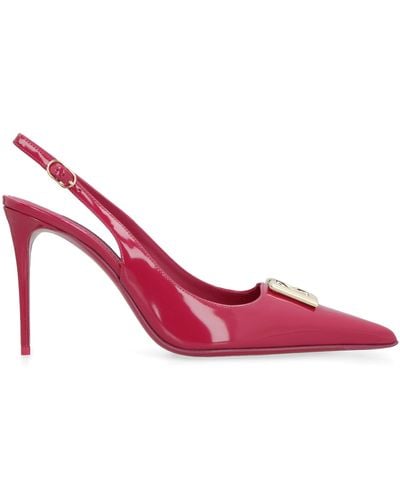 Dolce & Gabbana Leather Slingback Pumps - Red