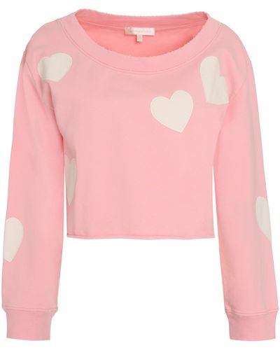 LoveShackFancy Angelou Cropped Cotton Sweatshirt - Pink