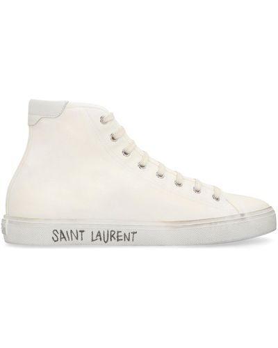 Saint Laurent Sneakers high-top Malibu in tela - Neutro
