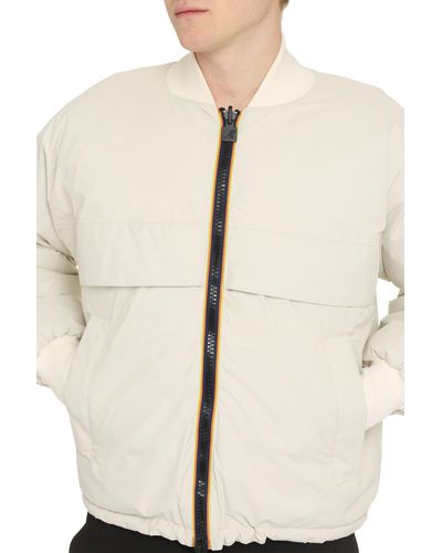 K-Way Bomber In Technical Fabric - Natural