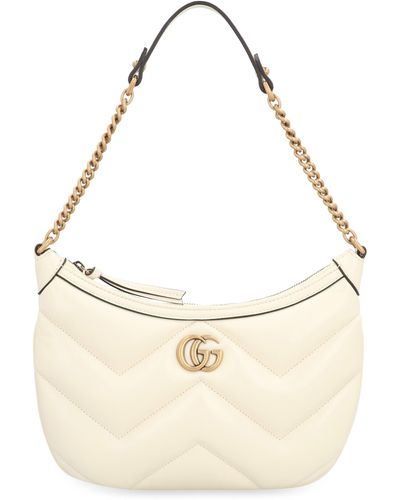 Gucci GG Marmont Quilted Leather Shoulder Bag - Natural