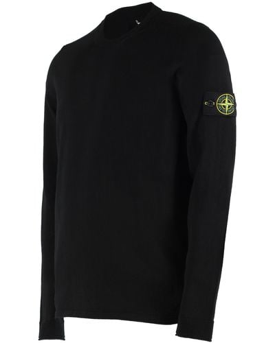 Stone Island Cotton Crew-neck Sweater - Black