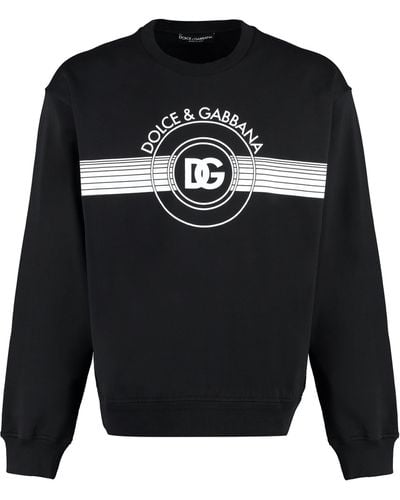 Dolce & Gabbana Cotton Crew-Neck Sweatshirt - Black