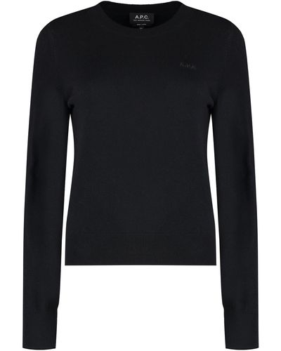 A.P.C. Nina Crew-neck Wool Sweater - Black