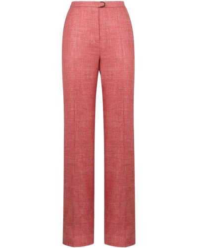 Agnona Pantaloni sartoriali in misto lino - Rosso
