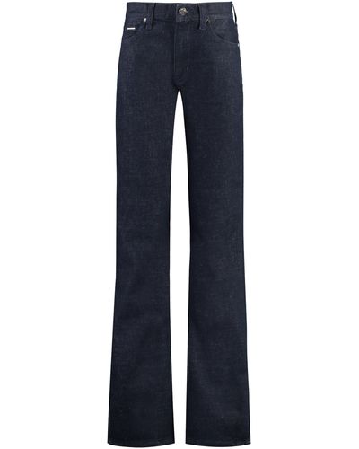 Calvin Klein Pantaloni bootcut a 5 tasche - Blu