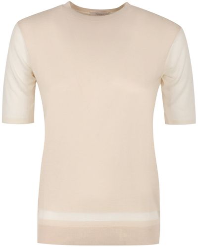 Agnona Knitted Wool-blend Top - Natural