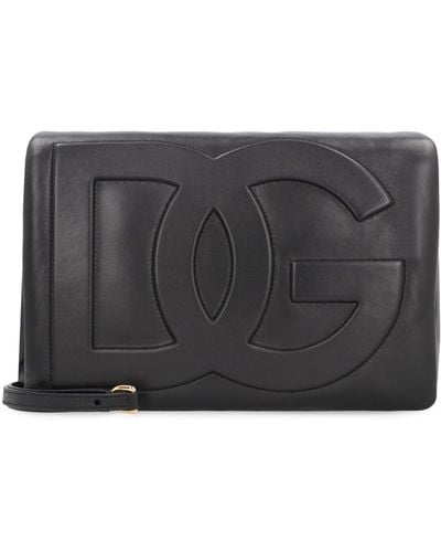 Dolce & Gabbana Borsa a tracolla DG Logo in pelle - Grigio