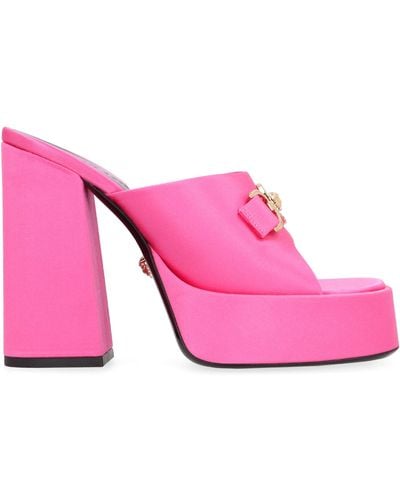 Versace Aevitas Satin Mules - Pink