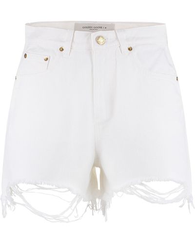 Golden Goose Shorts in denim - Bianco