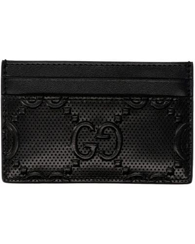 Gucci GG Motif Leather Card Holder - Black