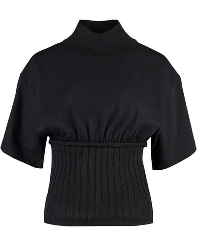 MM6 by Maison Martin Margiela Wool Blend T-shirt - Black