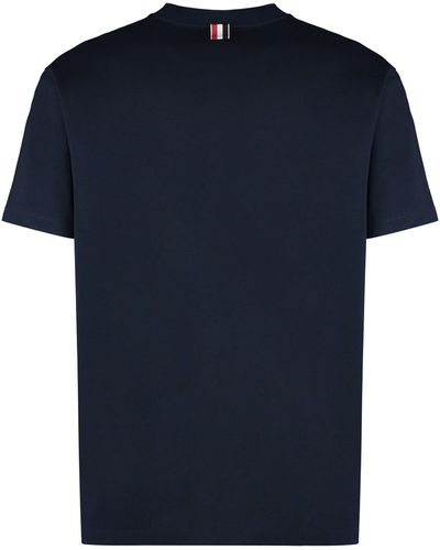 Thom Browne Cotton Crew-neck T-shirt - Blue