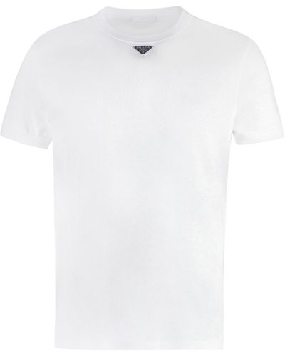 Prada T-shirt girocollo in cotone - Bianco