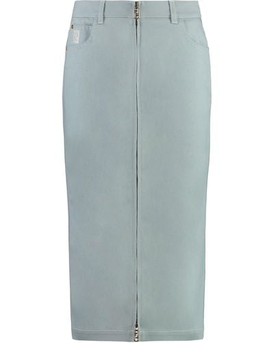 Fendi Cotton Midi Skirt - Blue