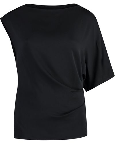 Calvin Klein Blusa in crêpe - Nero