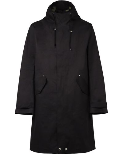 Mackintosh Hooded Cotton Jacket - Black