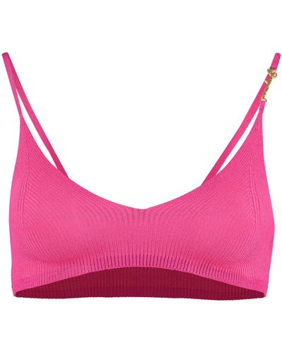 Jacquemus Pralu Knitted Crop Top - Pink