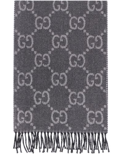 Gucci Double Face Wool Scarf - Grey