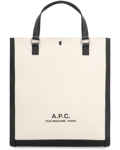 A.P.C. Tote bag Camille 2.0 in canvas - Neutro