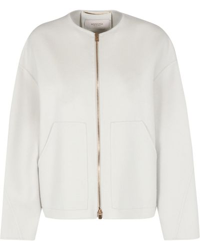 Agnona Full Zip Jacket - White