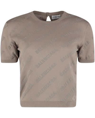 Balenciaga Cotton Crew-neck T-shirt - Gray