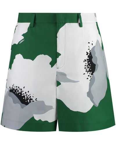 Valentino Cotton Bermuda Shorts - Green