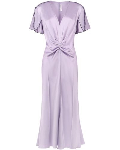 Victoria Beckham Midi Viscose Dress - Purple