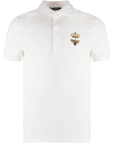 Dolce & Gabbana Polo in piquet di cotone - Bianco