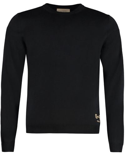 Gucci Horsebit Intarsia Wool Sweater - Black