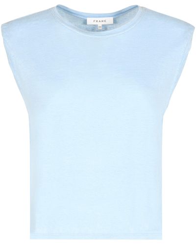 FRAME T-shirt in lino - Blu