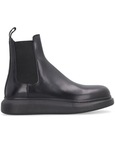 Alexander McQueen Leather Chelsea Boots - Black
