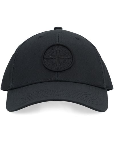 Stone Island Logo Baseball Cap - Black