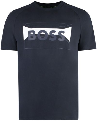 BOSS T-shirt in misto-cotone - Blu