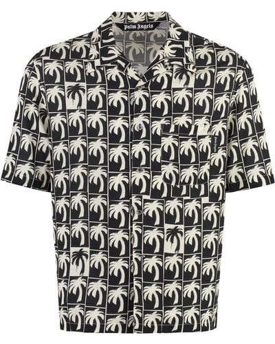 Palm Angels Camicia in viscosa stampata - Nero