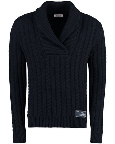 Valentino Cable Knit Sweater - Blue