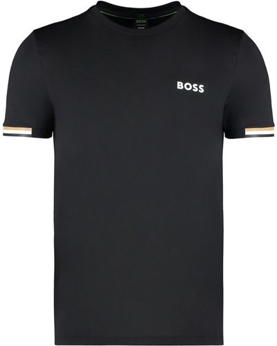 BOSS X Matteo Berrettini - T-shirt in tessuto tecnico - Nero