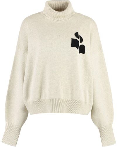Isabel Marant Nash Wool Blend Turtleneck Sweater - Natural