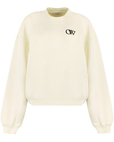 Off-White c/o Virgil Abloh Crew-neck Sweatshirt With Flocked Logo - Natural