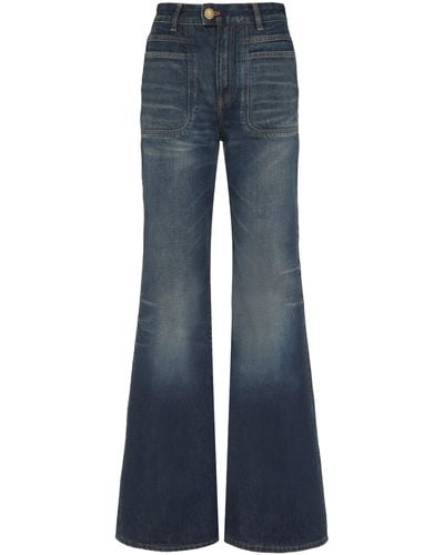 Balmain Jeans flare a vita alta - Blu