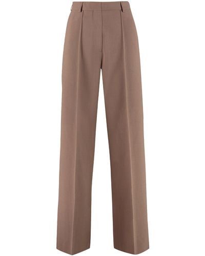 Nanushka Cleo Tailored Wide-leg Trousers - Brown