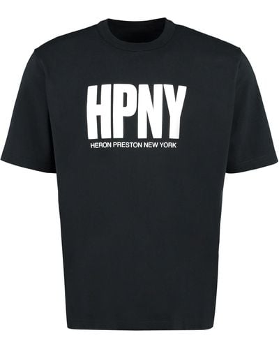 Heron Preston T-shirt in cotone con stampa - Nero