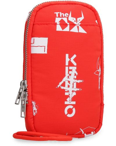 KENZO Mobile Phone Pouch With Printed Logo - Red